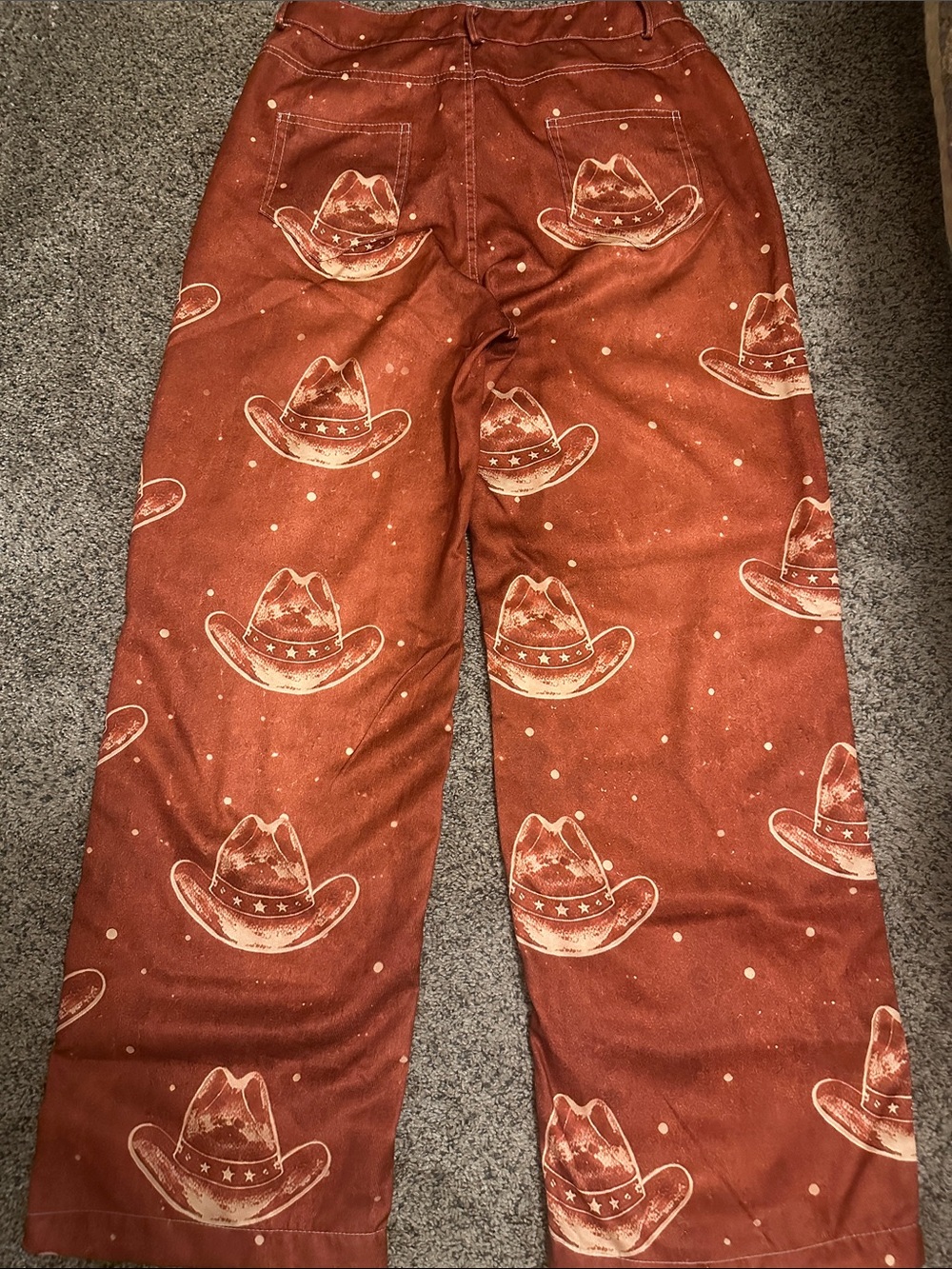 Women’s Rust Cowboy Print Pants - Picture 2 of 3